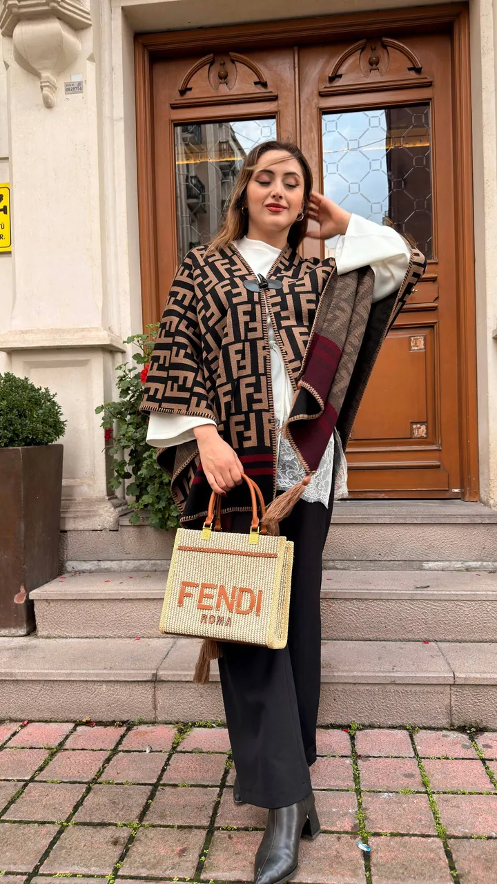 Poncho tipi kaşmir şal 15