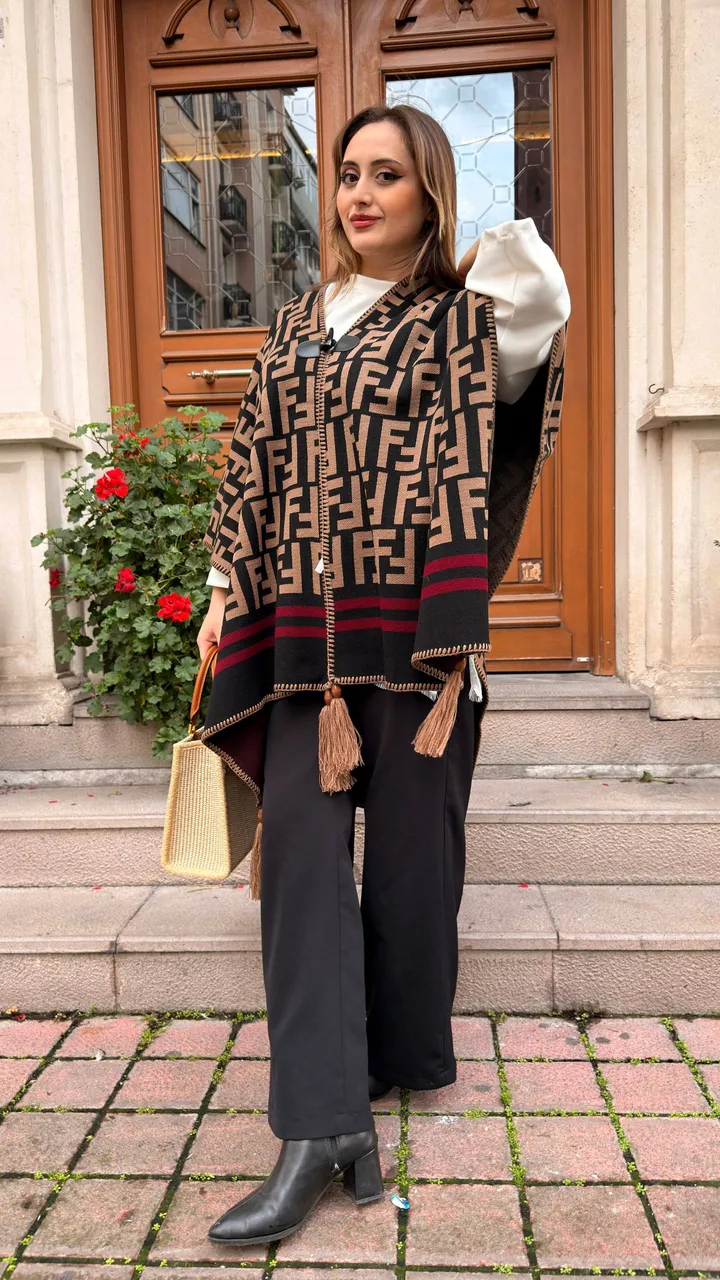 Poncho tipi kaşmir şal 18