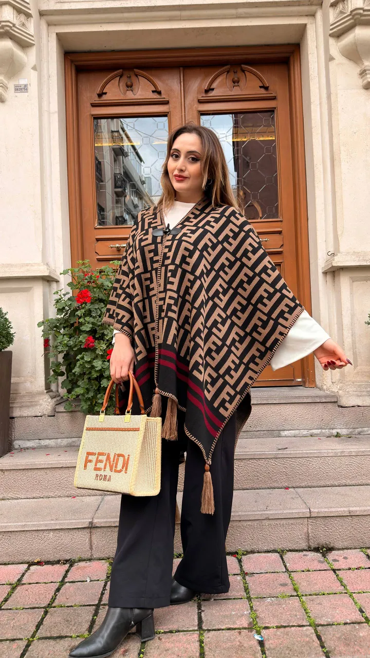 Poncho tipi kaşmir şal 21