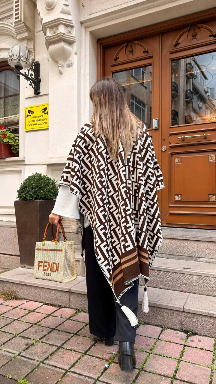Poncho tipi kaşmir şal 7