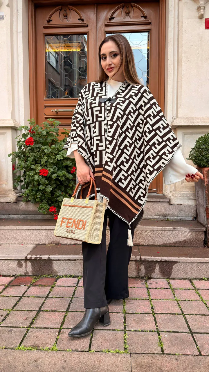 Poncho tipi kaşmir şal 10