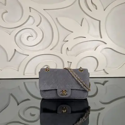 Mini süet flap çanta