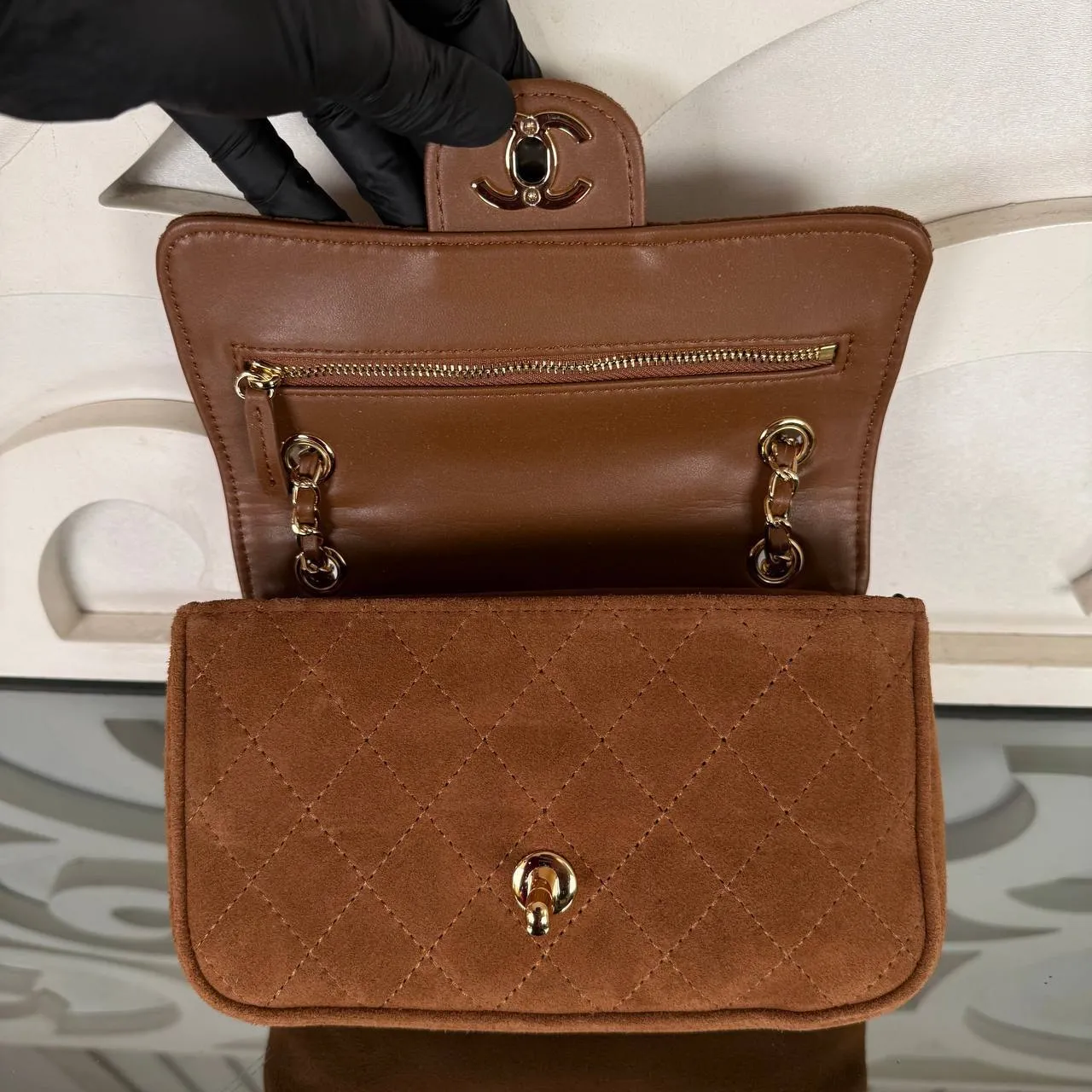 Mini süet flap çanta 11